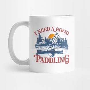 I Need A Good Paddling - Retro Sunset Canoe / Kayaking Mug